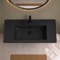 Rectangular Black Ceramic Wall Mount or Drop In Bathroom Sink
