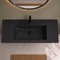 Rectangular Black Ceramic Wall Mount or Drop In Bathroom Sink