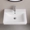 Rectangular White Ceramic Wall Mounted or Drop In Bathroom Sink