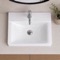 Drop In Sink in Ceramic, Modern, Rectangular