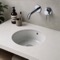 Undermount Bathroom Sink, White Ceramic, Round