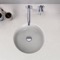 Undermount Bathroom Sink, White Ceramic, Round