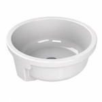Undermount Bathroom Sink, White Ceramic, Round