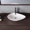 Oval-Shaped White Ceramic Vessel Sink
