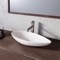 Oval-Shaped White Ceramic Vessel Sink