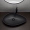 Oval-Shaped Black Ceramic Vessel Sink