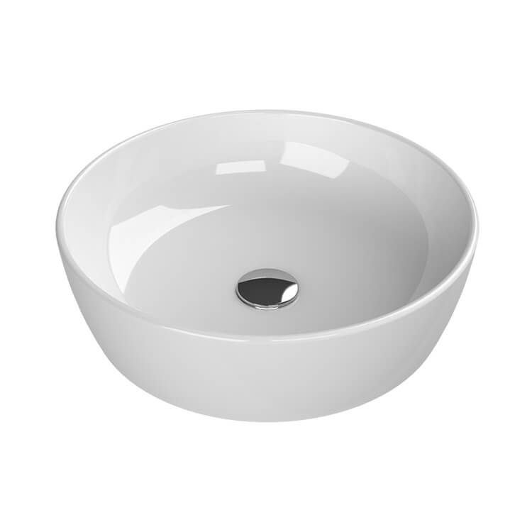 Vessel Sink, Round, White Ceramic