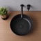 Vessel Sink - 18 Inch, Round, Modern, Ceramic, Matte Black