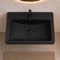 Wall Mount Sink - ADA, 24 Inch, Rectangular, Modern, Ceramic, Matte Black