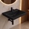 Black Ceramic Bathroom Sink, Wall Mounted or Drop In