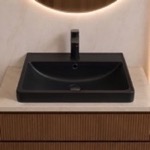 Black Ceramic Bathroom Sink, Drop In