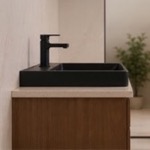 Black Ceramic Bathroom Sink, Drop In