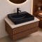 Black Ceramic Bathroom Sink, Drop In