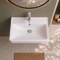 Rectangle White Ceramic Wall Mounted or Drop In Sink