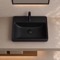 Black Ceramic Bathroom Sink, Drop In