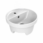 Drop In Sink in Ceramic, Modern, Round