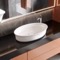 Vessel Sink, Oval, White Ceramic