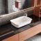 Vessel Sink, Rectangular, White Ceramic