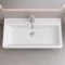 Rectangle White Ceramic Wall Mounted or Drop In Sink