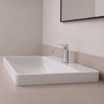 Rectangle White Ceramic Drop In Sink