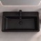 Black Ceramic Bathroom Sink, Wall Mounted or Drop In