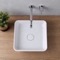 Vessel Sink, Square, White Ceramic