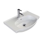 Rectangular White Ceramic Wall Mounted or Drop In Bathroom Sink