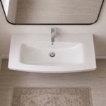 Rectangular White Ceramic Wall Mounted or Drop In Sink