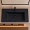Rectangular Black Ceramic Drop In or Wall Mount Bathroom Sink