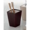 Square Tanganika Wood Toothbrush Holder