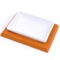 Rectangle Orange Faux Leather Soap Holder