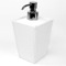 Soap Dispenser, Square, Faux Leather and Ceramic