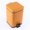Square Orange Waste Bin With Pedal