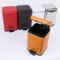 Square Orange Waste Bin With Pedal