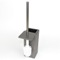 Toilet Brush Holder, Old Silver, Faux Leather