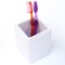 Square Faux Leather Toothbrush Holder