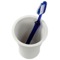 Round Toothbrush Holder Made From Stone in White Finish