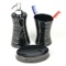 Diva Anthracite Silver Finish Decorative Bathroom Accessory Set