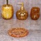 Round Transparent Gold Finish Soap Holder