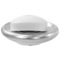 Round Silver Finish Soap Dish in Pottery