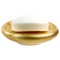 Gold Finish Round Soap Dish in Pottery
