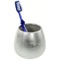 Round Silver Finish Toothbrush Holder in Pottery