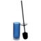 Toilet Brush Holder, Blue in Polished Chrome Steel and Glass
