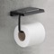 Modern Matte Black Toilet Paper Holder With Shelf