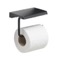 Modern Matte Black Toilet Paper Holder With Shelf