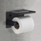 Modern Matte Black Toilet Paper Holder With Shelf