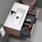 Wall Mounted Bathroom Vanity, Modern, 34 Inch