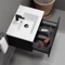 Wall Mounted Small Black Bathroom Vanity, Modern, 26 Inch