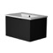 Wall Mounted Small Black Bathroom Vanity, Modern, 26 Inch
