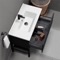 Black Free Standing Bathroom Vanity, 34 Inch